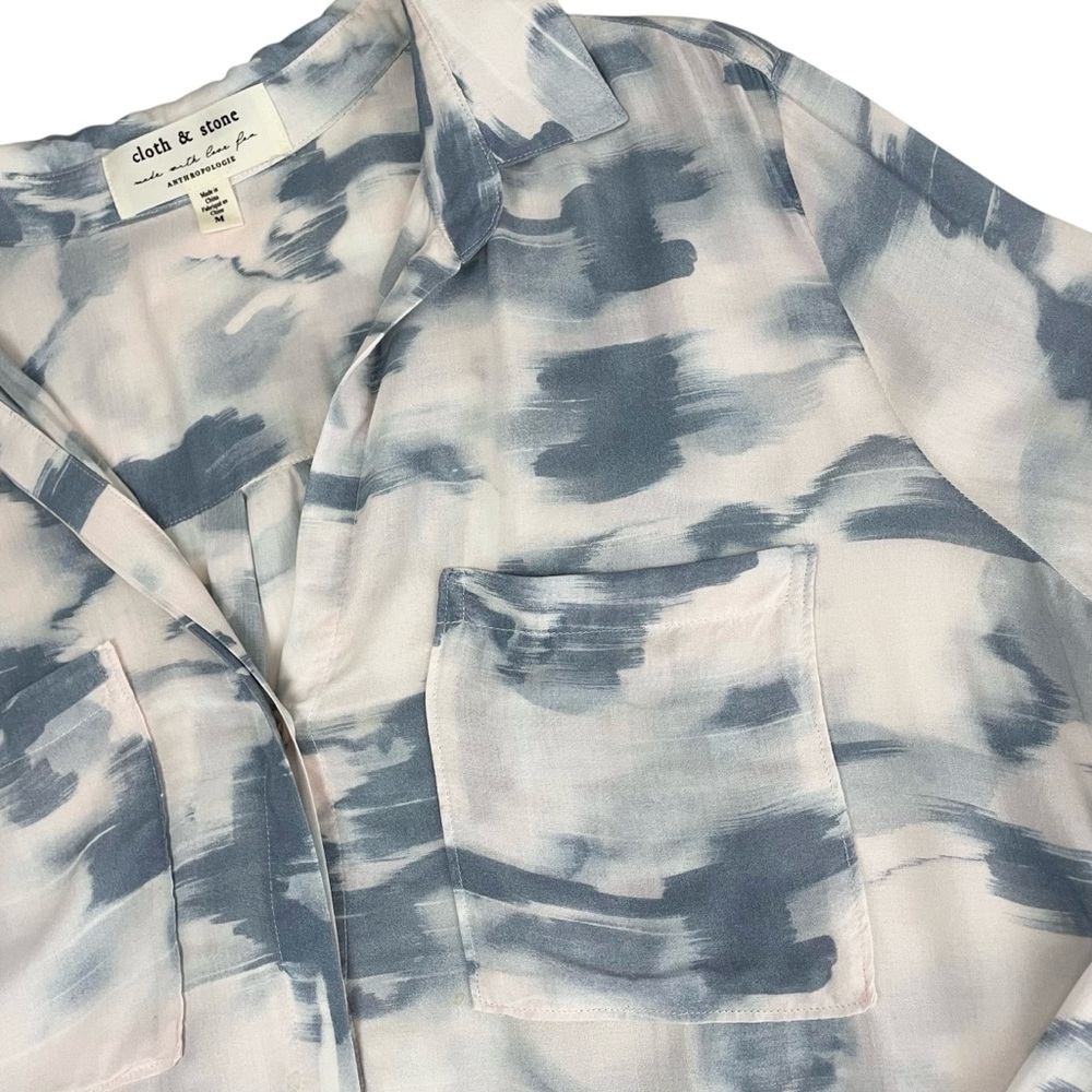 cloth & stone Anthropology Classic Button Down Hipster Shirt Medium - Picture 8 of 13